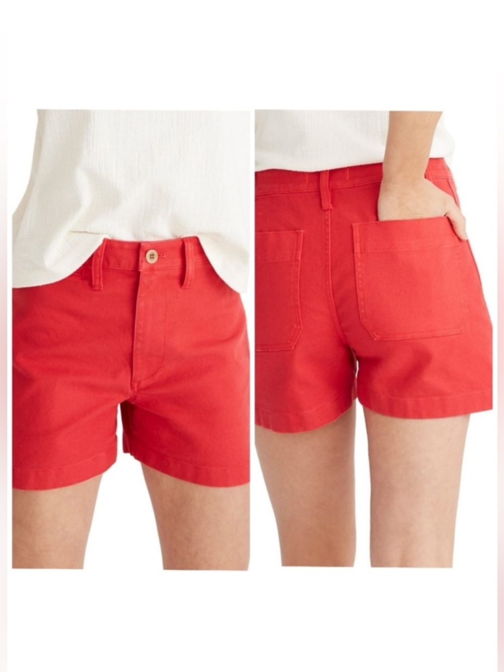 Madewell Emmett High-Rise Red Denim Shorts Women’s Size 32